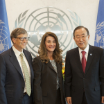 Bill and Melinda Gates meet with UN Secretary General Ban Ki Moon, September 25, 2013.