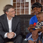 Bill Gates meets with Florence Daka and her son Stephen, March 29, 2012.