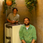 Josh Parker and Matt Butler with Cranfield Circular Toilet