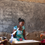 Girl waiting for HPV vaccine
