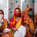 Women in Bihar waiting for vaccination