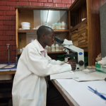 Lab assistant at the National TB Reference Lab in Lusaka, Zambia