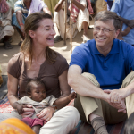Bill and Melinda Gates meet with women in Jamsaut village in Bihar, India, on March 23, 2011.