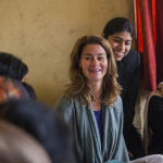 Melinda Gates meets with frontline health workers in a village in Bihar, India on January 24, 2013.