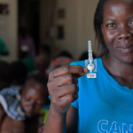 Sayana Press device held in hand of young woman